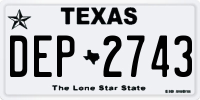 TX license plate DEP2743