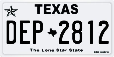 TX license plate DEP2812