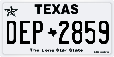 TX license plate DEP2859