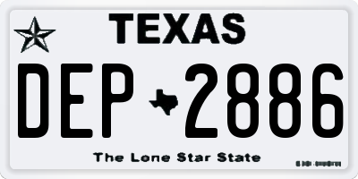 TX license plate DEP2886