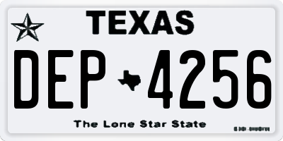TX license plate DEP4256