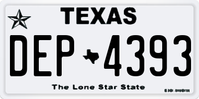 TX license plate DEP4393