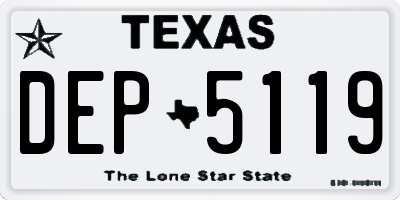TX license plate DEP5119