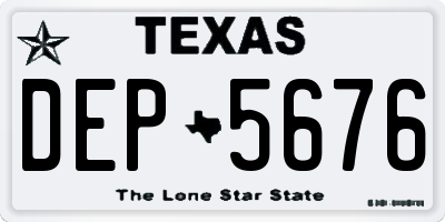 TX license plate DEP5676