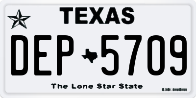 TX license plate DEP5709