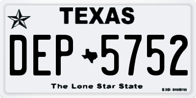 TX license plate DEP5752