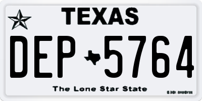 TX license plate DEP5764