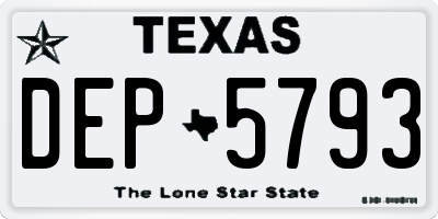 TX license plate DEP5793