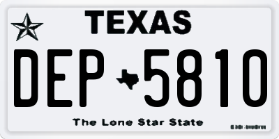 TX license plate DEP5810