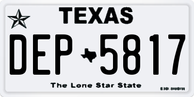 TX license plate DEP5817
