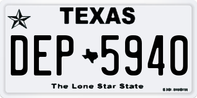 TX license plate DEP5940