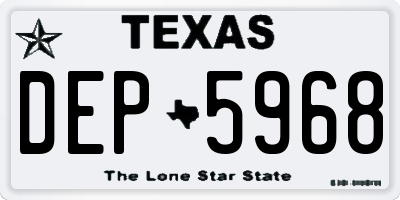 TX license plate DEP5968