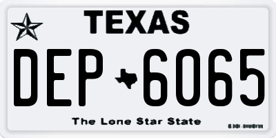 TX license plate DEP6065