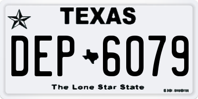 TX license plate DEP6079