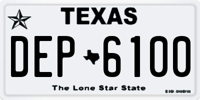 TX license plate DEP6100