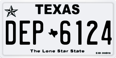 TX license plate DEP6124