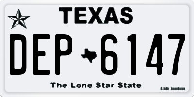 TX license plate DEP6147