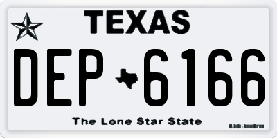 TX license plate DEP6166