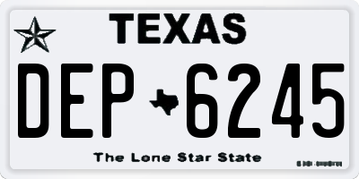 TX license plate DEP6245