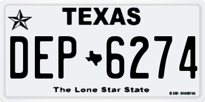 TX license plate DEP6274