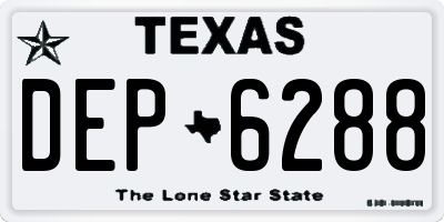 TX license plate DEP6288