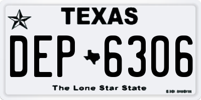 TX license plate DEP6306