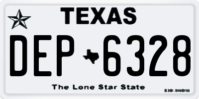 TX license plate DEP6328