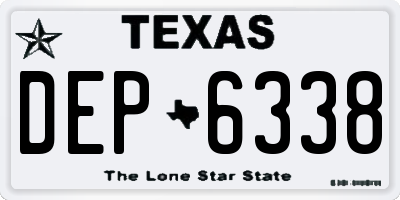 TX license plate DEP6338