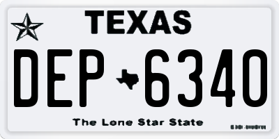 TX license plate DEP6340