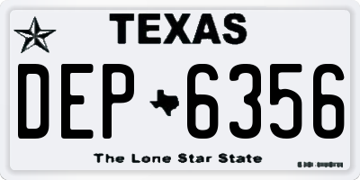 TX license plate DEP6356