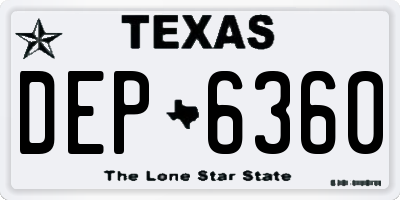 TX license plate DEP6360