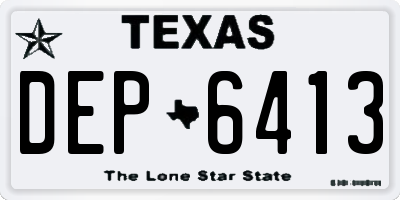 TX license plate DEP6413