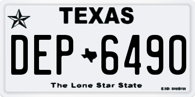 TX license plate DEP6490