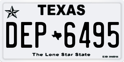 TX license plate DEP6495