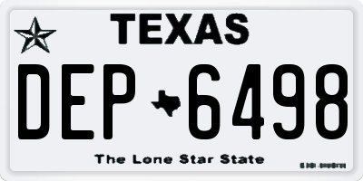 TX license plate DEP6498