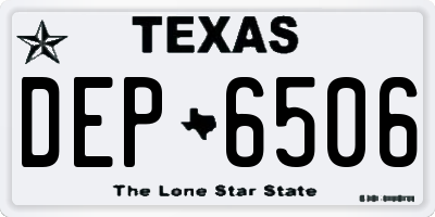 TX license plate DEP6506