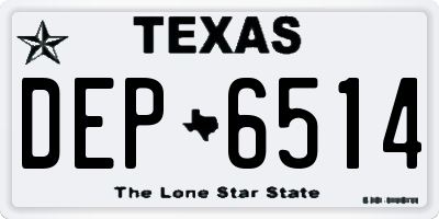 TX license plate DEP6514