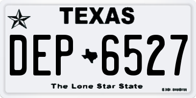 TX license plate DEP6527