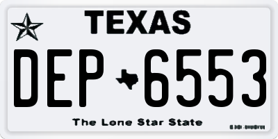 TX license plate DEP6553