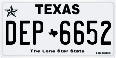 TX license plate DEP6652