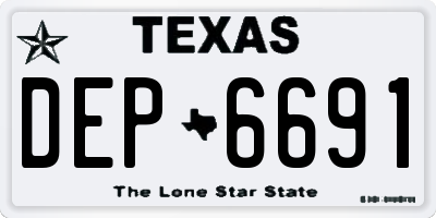 TX license plate DEP6691