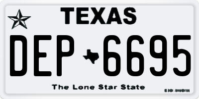 TX license plate DEP6695