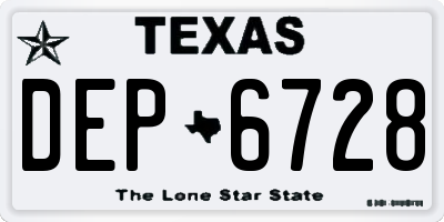 TX license plate DEP6728