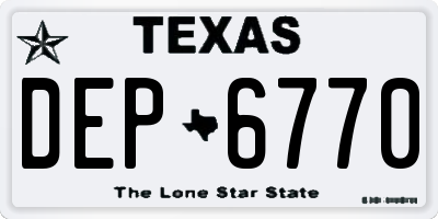 TX license plate DEP6770