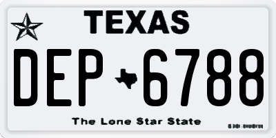TX license plate DEP6788