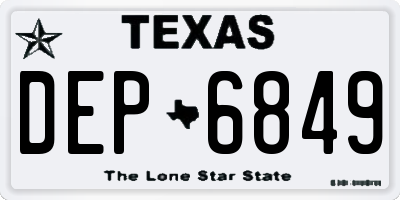 TX license plate DEP6849
