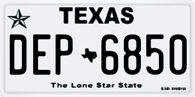TX license plate DEP6850