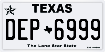 TX license plate DEP6999