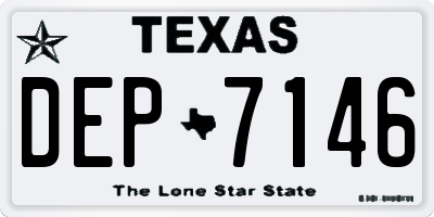 TX license plate DEP7146