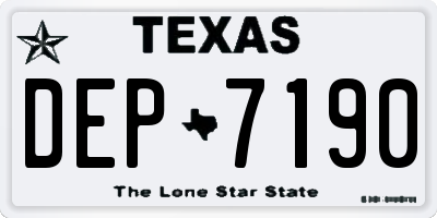 TX license plate DEP7190